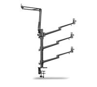 Walimex pro Bras de Microphone Flexible pour Montage de caméra LED jusqu'à 2 kg avec rotule à 360° pour Streaming, vlogging, appels vidéo, trépied à Pince Stable jusqu'à 65 mm