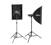 Walimex pro Emerger 200 Set Double - Flash Studio 200 WS, récepteur 2,4 GHz, Recharge Rapide, LED, 16 canaux, Mobile