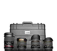 Walimex Pro Ensemble d'objectifs All Star pour Nikon AE, Fish-Eye 8 mm, grand angle 14 mm, objectifs 35 mm - 85 mm, avec coffret de protection taille L