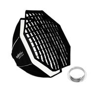 Walimex pro Essential Octobox 90cm + adaptateur Elinchrom (15,2 cm) – Rotation 360°, montage facile, avec grille, adaptateur Bowens, sac de transport