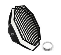 Walimex pro Essential Softbox Octagon 120 cm + adaptateur Elinchrom 15,2cm, 360°, montage simple, avec grille, adaptateur Bowens et