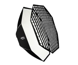 Walimex Pro Essential Softbox Octagon 150 cm, Rotation à 360°, Montage Facile, avec Grille, Adaptateur Bowens et Sac de Transport, idéal pour Les Portraits et Les Prises de Vue de beauté