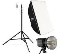 Walimex pro Kit Éclairage LED 35W – Softbox 60x90 cm – Trépied 256 cm – Diffuseurs principal et interne – Monture Bowens – Kit Lumière complet photo vidéo – Sac tansport – Équipement Streaming