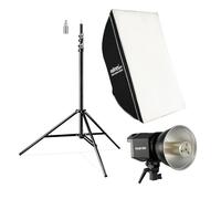 Walimex pro Kit Éclairage LED 35W - Softbox 60x90 cm - Trépied 256 cm - Diffuseurs Principal et Interne - Monture Bowens - Kit Lumière Complet Photo vidéo - Sac tansport - Équipement Streaming