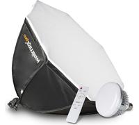 Walimex pro Kit Éclairage Studio Photo Softbox octogonale Boite à Lumière LED 45 W Vidéo bi-couleur 3000-6000 K Télécommande Accessoire Streaming