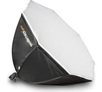 Walimex Pro Kit studio premium – 2 trépieds, 2 LED Octagon 45W Ø65cm Bi-Color, système fond télescopique 120-307 cm, fond noir en tissu