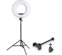 Walimex pro LED Rainbow 60W RGBW Set de lampe annulaire - comprenant une lampe annulaire, un support pour smartphone, une mini-tête sphérique, un adaptateur secteur, un sac de transport et un pied de