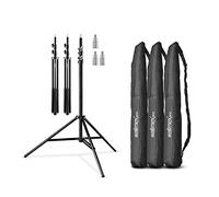 Walimex pro 3x trépied de lampe WT-806 avec amortissement à ressort I hauteur max. 256cm I trépied d'éclairage stable chargeable jusqu'à 6kg I trépied d'éclairage pour anneau lumineux, réflecteur, flash & vidéo I Adaptateur 3/8" & 3 sacs