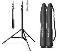 Walimex pro Lot Trépied lumière WT-806 – Hauteur 256 cm – Amortisseur à ressort – Charge 6 kg – Adaptateur 3/8" – Sac transport – Trépied vidéo Nomade – Support Appareil photo & Flash Pied Voyage