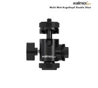 Walimex pro Mini-rotule Multi avec 2 sabots et connexion 1/4" - Inclinaison 180° / Tête rotative 360° / charge max 5 kg - en aluminium - pour Caméras, Trépieds, Micros, LEDs