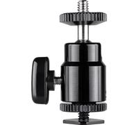 Walimex pro Mini Rotule Premium - 40 x 96 x 62 mm / charge max 1,5 kg - pivotant à 360° / inclinable à 90° - avec adaptateur Hot Shoe - pour caméra, LED, micro