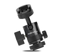 Walimex Pro Mini tête sphérique avec Griffe de Flash et raccord 1/4" I orientable des Deux côtés à 180° I pour appareils Photo, trépieds, Microphones, LED I Tête de trépied Simple Shoe en Aluminium I