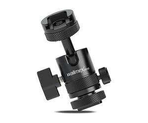 Walimex Pro Mini tête sphérique avec Griffe de Flash et raccord 1/4" I orientable des Deux côtés à 180° I pour appareils Photo, trépieds, Microphones, LED I Tête de trépied Simple Shoe en Aluminium I