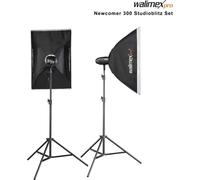 Walimex pro Newcomer 300 II Set Double – Flash 300 Ws, déclencheur 2,4 GHz, lumière LED, 1/800-1/1200s, monture Bowens, pour studios