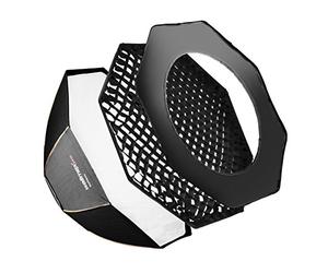 Walimex Pro Octagone Softbox Plus Boîte à lumière pour Flash Studio 90 mm Orange Line