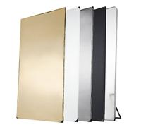 Walimex pro Panneau réflecteur 5-en-1, 100 x 200 cm, réflecteur photo avec 5 rendus lumineux noir, blanc, doré, argenté, translucide, réflecteur et diffuseur, idéal pour studio photo