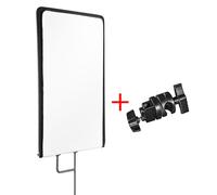 Walimex pro Panneau réflecteur de lumière 4 en 1 10 x 600 x 960 mm & pince - 4 surfaces (dorée, argentée, blanche, noire) - diffuseur de photographie - équipement atelier studio