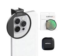 Walimex pro Porte-Filtre 67 mm pour Appareil Photo de téléphone Portable, avec Filtre de Diffusion 67 mm, Support Cold Shoe pour LED et Microphone, Accessoires Photo pour Smartphone