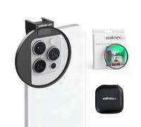 Walimex pro Porte-Filtre 67 mm pour Appareil Photo de téléphone Portable, avec Filtre polarisant 67 mm, Support Cold Shoe pour LED et Microphone, Accessoires Photo pour Smartphone