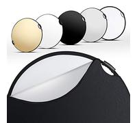 Walimex pro Réflecteur Pliable 5 en 1 Wavy Comfort Ø 107 cm, Set de 4 Couleurs et diffuseur, réflecteur Pop-up Rond, Compact et léger, avec Deux poignées Confortables, Sac Inclus, pour Studio et