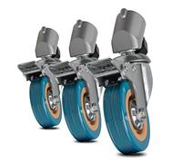 Walimex pro roulettes de trépied Pro Lot de 3 - Rouleaux pivotants Pied - en métal et Aluminium, Ø 75 mm - avec Frein de Blocage - pour Pieds Ø 18-22mm - pour Lampes luminaires vidéo, Gris