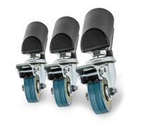 Walimex pro Roulettes trépied Set de 3 – roulettes pivotantes, roues 50 mm, caoutchouc, frein, pour trépieds 18-23 mm, lampe, trépied vidéo, noir
