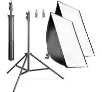 Walimex pro Set 2 Softbox 40x60 cm LED 35 W 5000 K Lumière Studio 2 Trépieds 260 cm Amortissement à ressort 2x Diffuseur 4x Sac Équipement Photo Éclairage Streaming TikTok