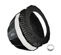 Walimex pro Studio Parabolic Softbox 120 cm + adaptateur Elinchrom 15 2cm pivotant à 360° fonction parapluie grille masque adap