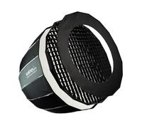 Walimex pro Studio Parabolic Softbox 90 cm, Rotation à 360 °, Montage Facile grâce à la Fonction Parapluie, avec Grille, Masque, Adaptateur Bowens et Sac de Transport, idéal pour Les Portraits et Les