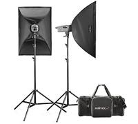 Walimex pro Studioset VE 3.3 Excellence Kit de studio photo avec lampe/pied Puissance 2x 300W
