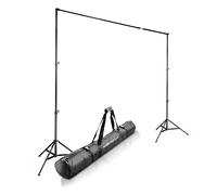 Walimex Système de fond télescopique L 120-307 cm – stable pour photo, vidéo & écran vert