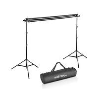 Walimex pro Système de fond triple 145-290cm I jusqu'à 3 écrans en papier et tissu I système de fond photo pour studio & mobile I pour la photographie, la vidéo et l'écran vert I hauteur jusqu'à 256cm