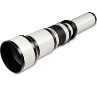 Walimex pro Téléobjectif CSC 650-1300 mm 1:8-16 pour T2 - mise au point manuelle, zoom pour capteur plein format et APS-C, boîtier en métal, sac + bouchons