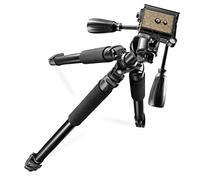 Walimex Pro Trépied à rotule 3D FT-665T pour caméra (hauteur max. 185 cm, colonne centrale rotative, niveau à bulle, sac de transport)