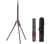 walimex pro Trépied d’éclairage en carbone C-200 hauteur 2 m, trépied léger 600 g, support de flash avec spigot 5/8 pouce pour éclairage LED de studio, photographie et vidéo