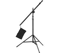 Walimex pro Trépied Girafe avec Bras télescopique 120 à 220 cm & Sac de lest, Pied Lumière Hauteur réglable 460 cm max., Support Photo pour Flash, Softbox, LED, Réflecteur