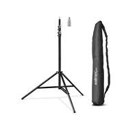 Walimex pro Trépied lumière WT-806 – Hauteur 256 cm – Amortisseur à ressort – Charge 6 kg – Adaptateur 3/8" – Sac transport – Trépied vidéo Nomade – Support Appareil photo & Flash Pied Voyage