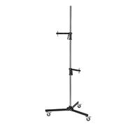 Walimex Pro Trépied Mobile 223 cm - Trépied de Studio Robuste avec 2 Supports de Serrage Pouvant Être Déplacés Rapidement et des Rouleaux Stables, Chargeable Jusqu'À 12 Kg