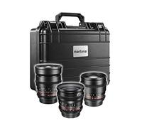 Walimex Pro VCSC Kit de Base d'objectif vidéo pour Micro Four Thirds avec Objectif 24 mm, 50 mm, 85 mm et étui de Protection Noir