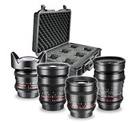 Walimex Pro Vidéo et Photo Objectif Set FF Basisset pour Sony E-Mount baïonnette (35mm 1: 1.5 lentille, 85 mm 1: 1,5 lentille, objectif grand-angle 14 mm 1: 3.1, 24 mm 1: 1,5 lentille et du boîtier de la lentille)