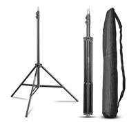 Walimex pro WT-803 Jeu Pied de lampe Aluminium Hauteur réglable jusqu'à 208 cm Charge 3,5 kg max. Trépied d'éclairage Voyage avec Adaptateur Studio Extérieur Accessoires Streaming Support Vidéo