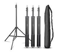 Walimex pro WT-803 Kit 4 x Pied de lampe Aluminium Hauteur réglable jusqu'à 208 cm Charge 3,5 kg max. Trépied d'éclairage Voyage avec Adaptateur Studio Extérieur Accessoires Streaming Support Vidéo