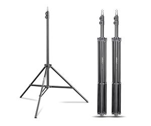 Walimex Pro WT-803 Lot de 3 trépieds de Lampe 208 cm - Trépied léger en Aluminium, Hauteur Max. 208 cm, Charge maximale 3,5 kg, pour Studio Photo, Flash, vidéo, boîte à lumière, Anneau Lumineux, avec
