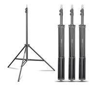 Walimex pro WT-803 Lot de 4 trépieds de Lampe 208 cm - Trépied léger en Aluminium, Hauteur Max. 208 cm, Charge maximale 3,5 kg, pour Studio Photo, vidéo, Flash, boîte à lumière, Anneau Lumineux, avec