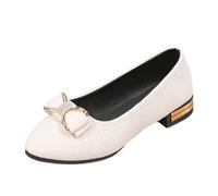 Waling Shoes Men Chaussures Plates d'été Grandes Tailles décontractées à Bout Pointu,décolleté Bas,ornées d'un nœud et de Strass,et à Petit Talon.