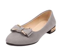 Waling Shoes Men Chaussures Plates d'été Grandes Tailles décontractées à Bout Pointu,décolleté Bas,ornées d'un nœud et de Strass,et à Petit Talon.