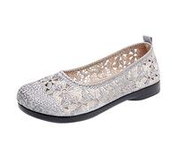 Waling Shoes Men Femmes Loisirs Quatre Saisons Dentelle Fleurs Antidérapant Plat Bout Rond Respirant Slip on Paresseux Chaussures