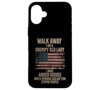 Walk Away I Am A Grumpy Old Lady Funny Femme Coque pour iPhone 16 Plus