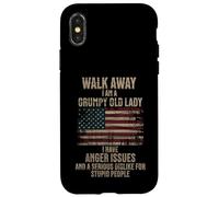 Walk Away I Am A Grumpy Old Lady Funny Femme Coque pour iPhone X/XS