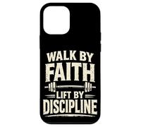 Walk by Faith Christian Prayer Gym Workout Haltérophilie Coque pour iPhone 12 Mini